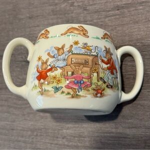 Bunnykins Royal Doulton Bowl and Cup 2 Piece Set - Vintage English Bone China